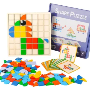 ألعاب ألغاز مونتيسوري خشبية بنمط قوالب رياض . Montessori Wooden Blocks Pattern Puzzles