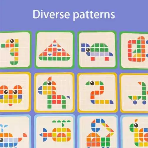 ألعاب ألغاز مونتيسوري خشبية بنمط قوالب رياض . Montessori Wooden Blocks Pattern Puzzles