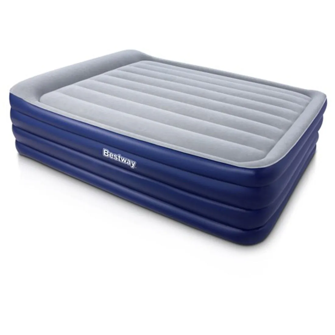 Bestway Queen Inflatable Air Mattress Bed Built-in Electric Pump Flocked Camping
