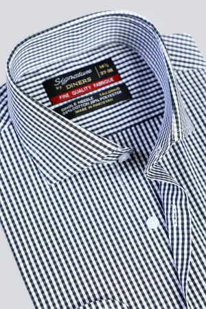 Black Mini-check Formal Shirt