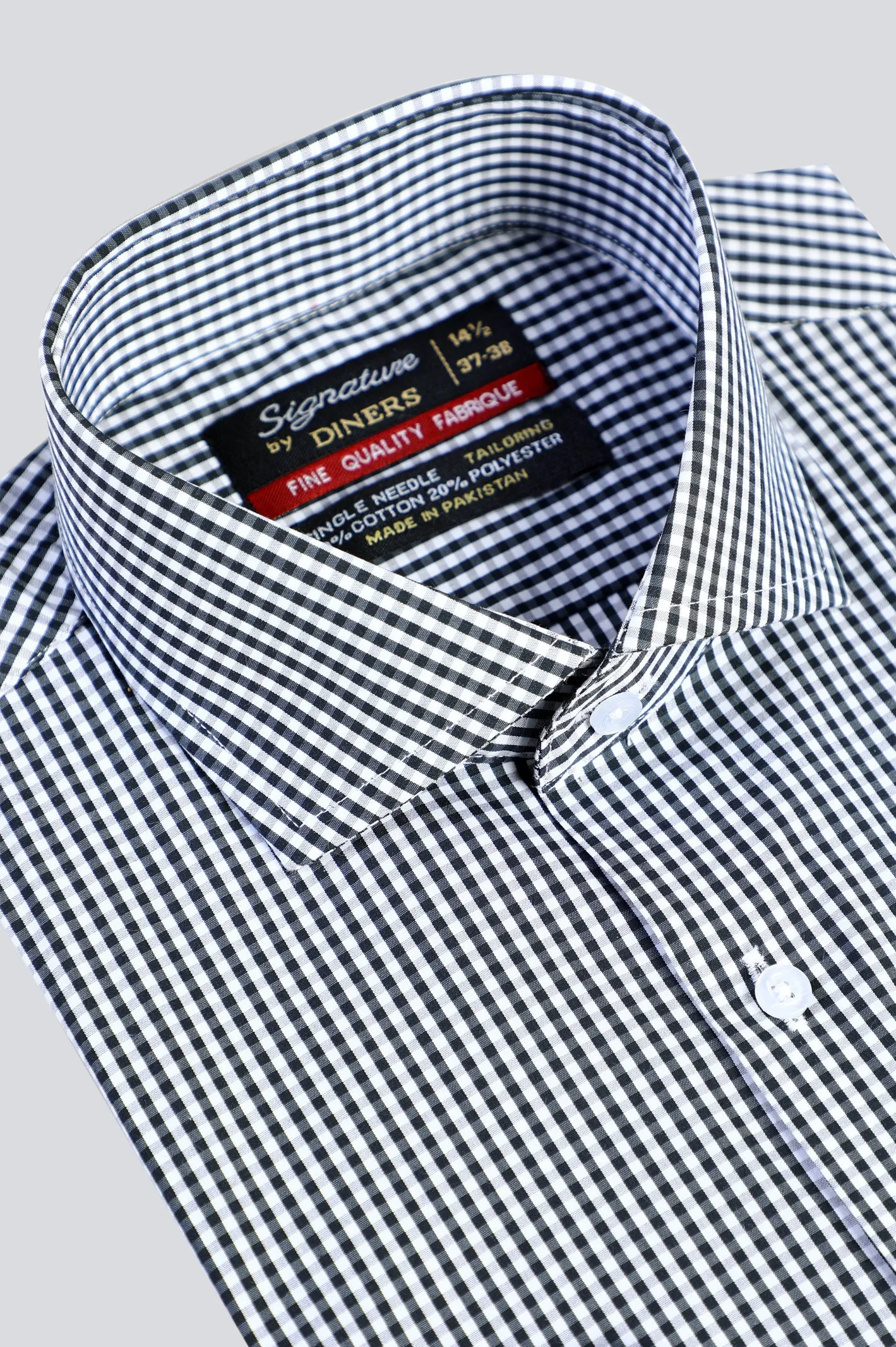 Black Mini-check Formal Shirt