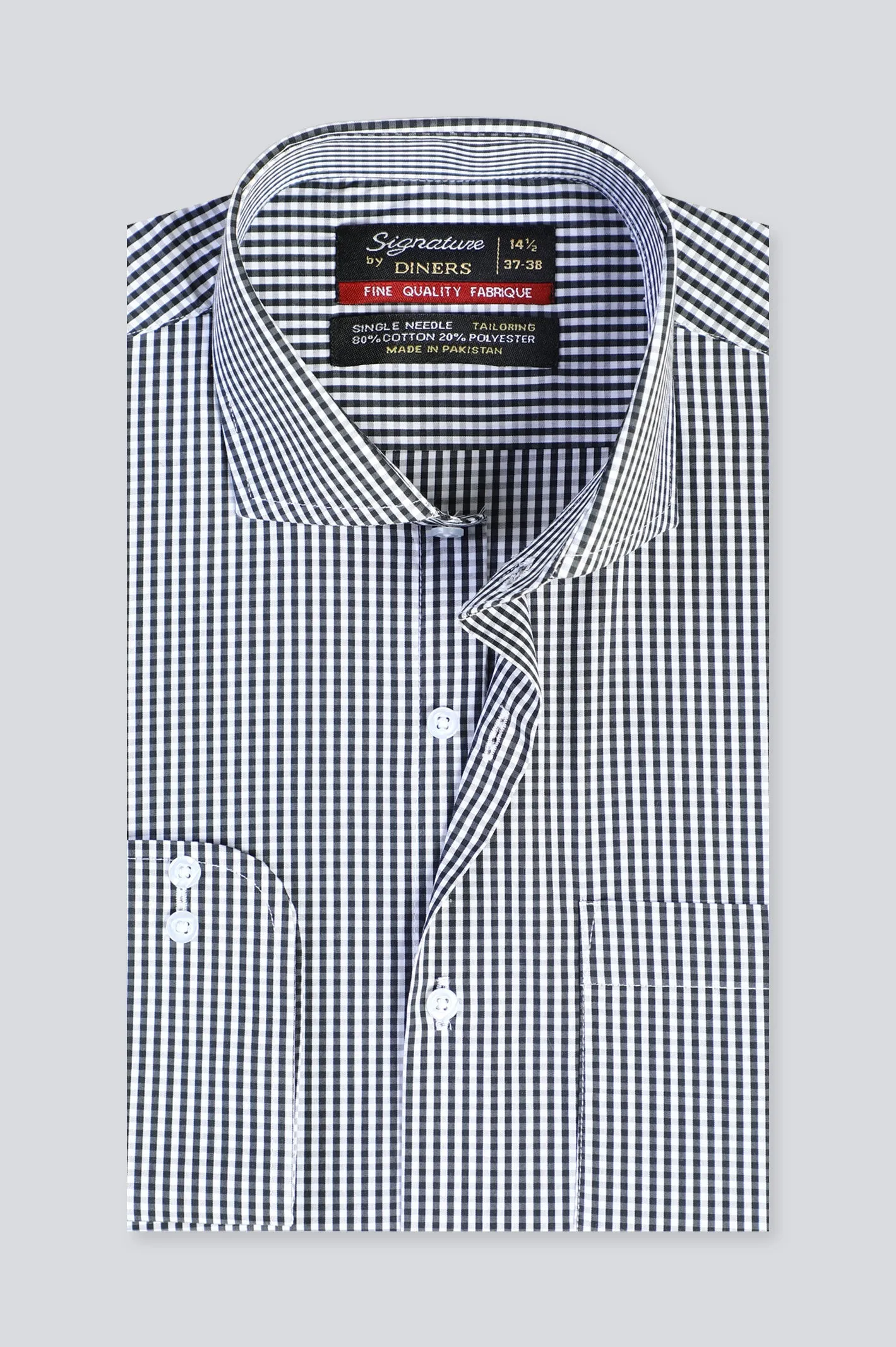Black Mini-check Formal Shirt