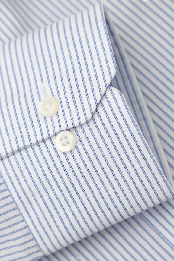 Blue Hairline Stripes Formal Shirt