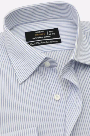 Blue Hairline Stripes Formal Shirt