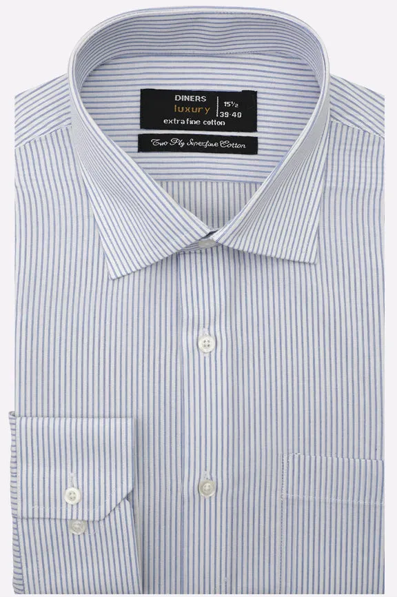 Blue Hairline Stripes Formal Shirt