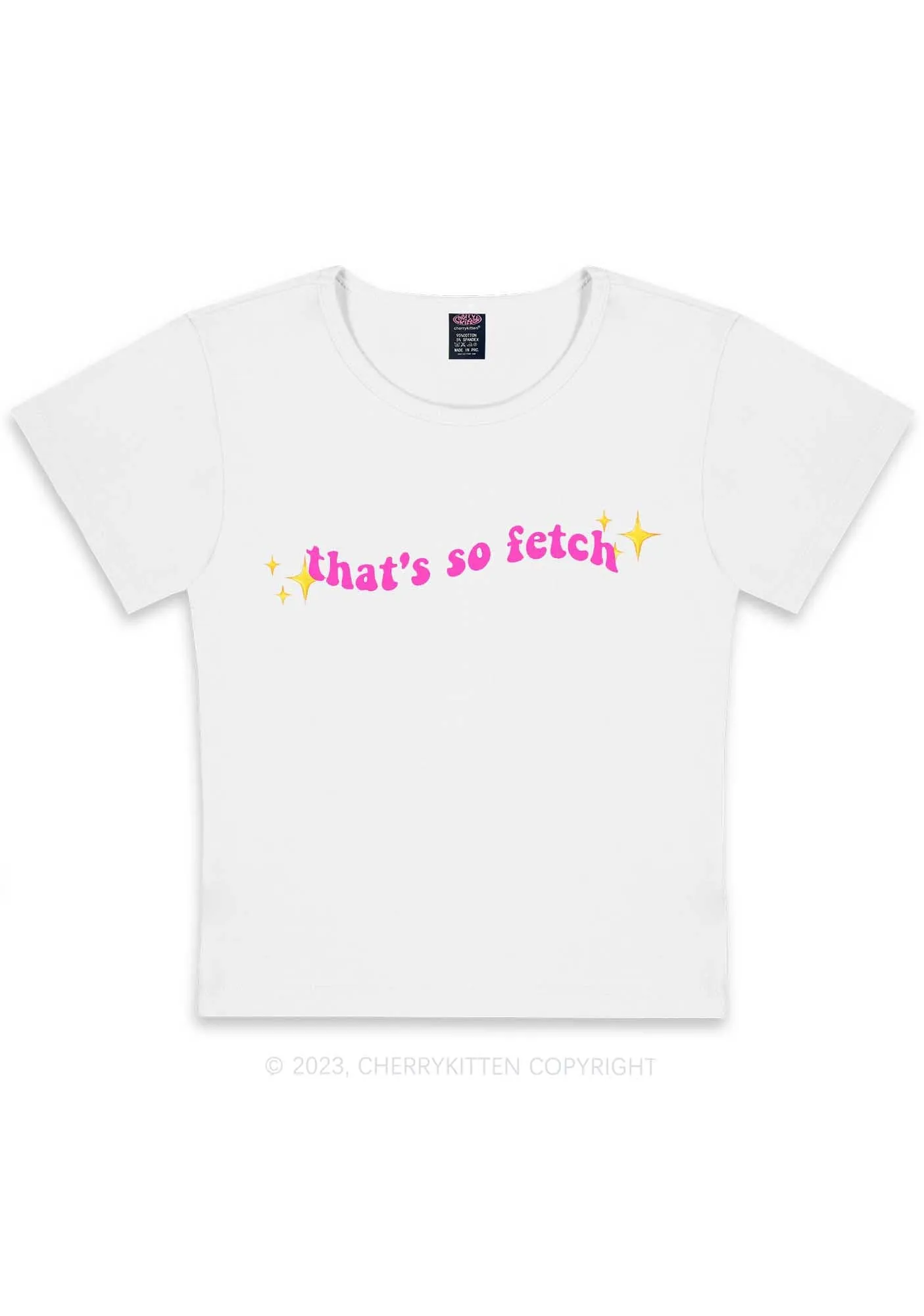 Curvy That's So Fetch Y2K Baby Tee Cherrykitten