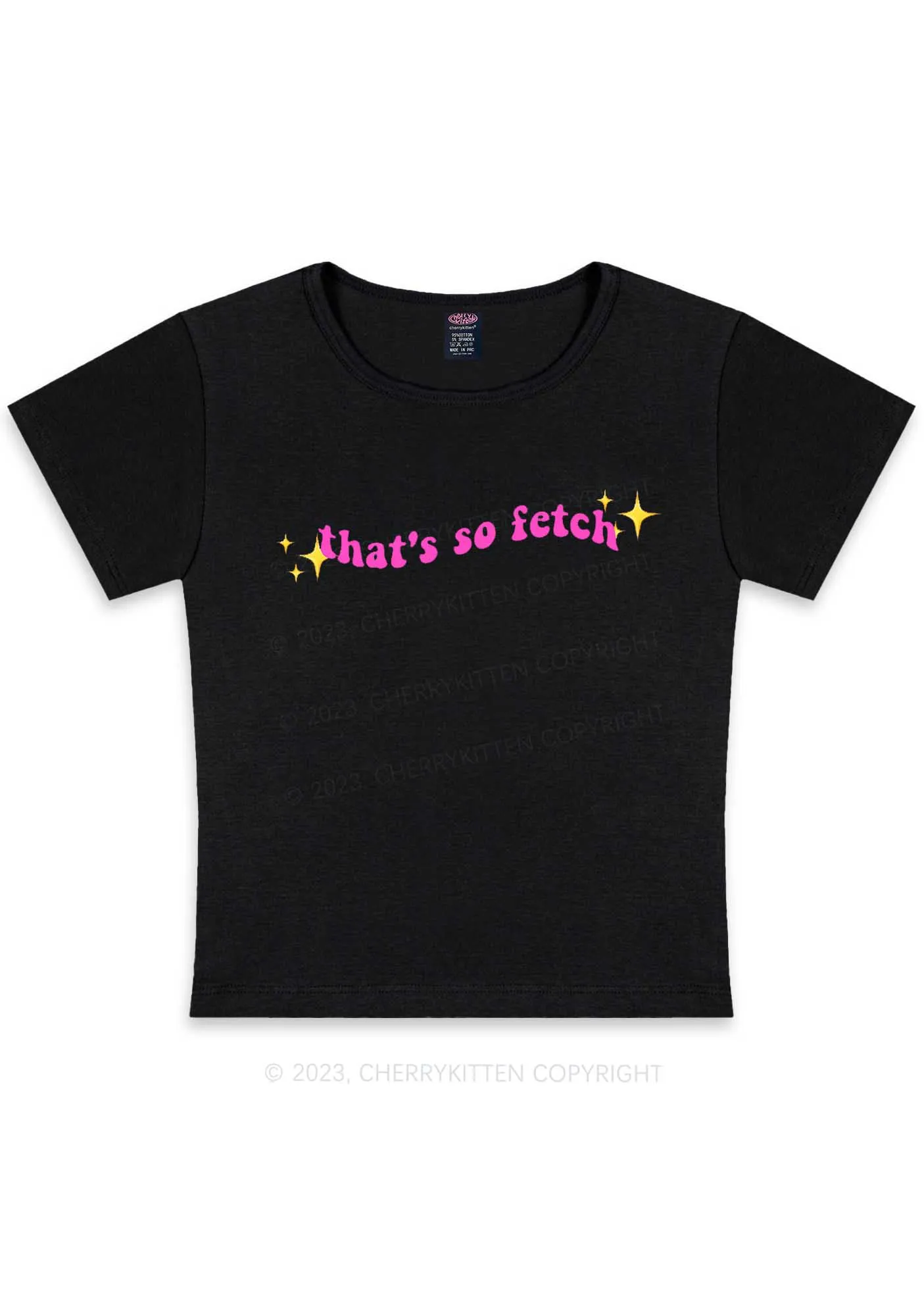 Curvy That's So Fetch Y2K Baby Tee Cherrykitten