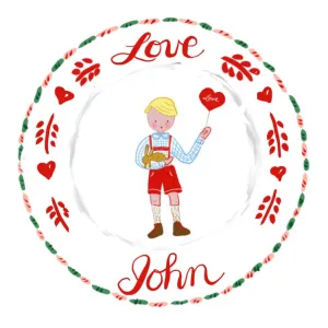 Custom Sticker Gift Tags - Boy with Heart and Bunny