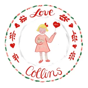 Custom Sticker Gift Tags - Girl with Heart and Bunny