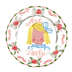 Custom Sticker Gift Tags - Roses and Blue Bow