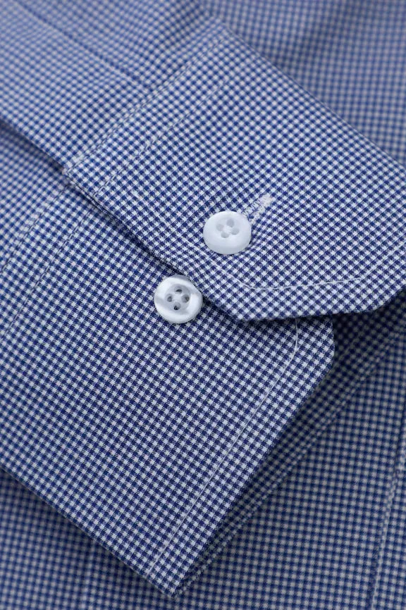 Dark Blue Houndstooth Formal Shirt