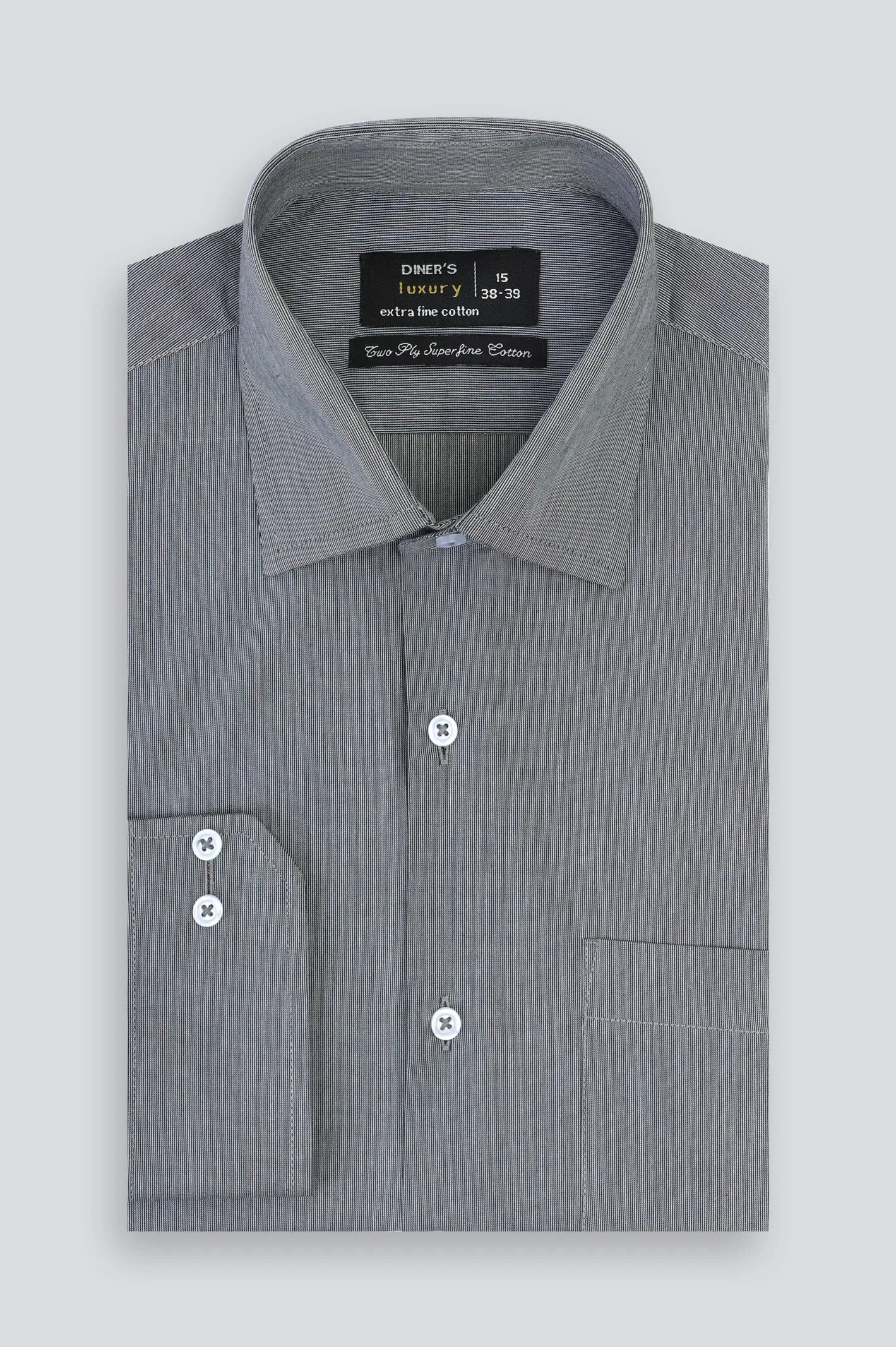 Dark Grey Textured Formal Shirt