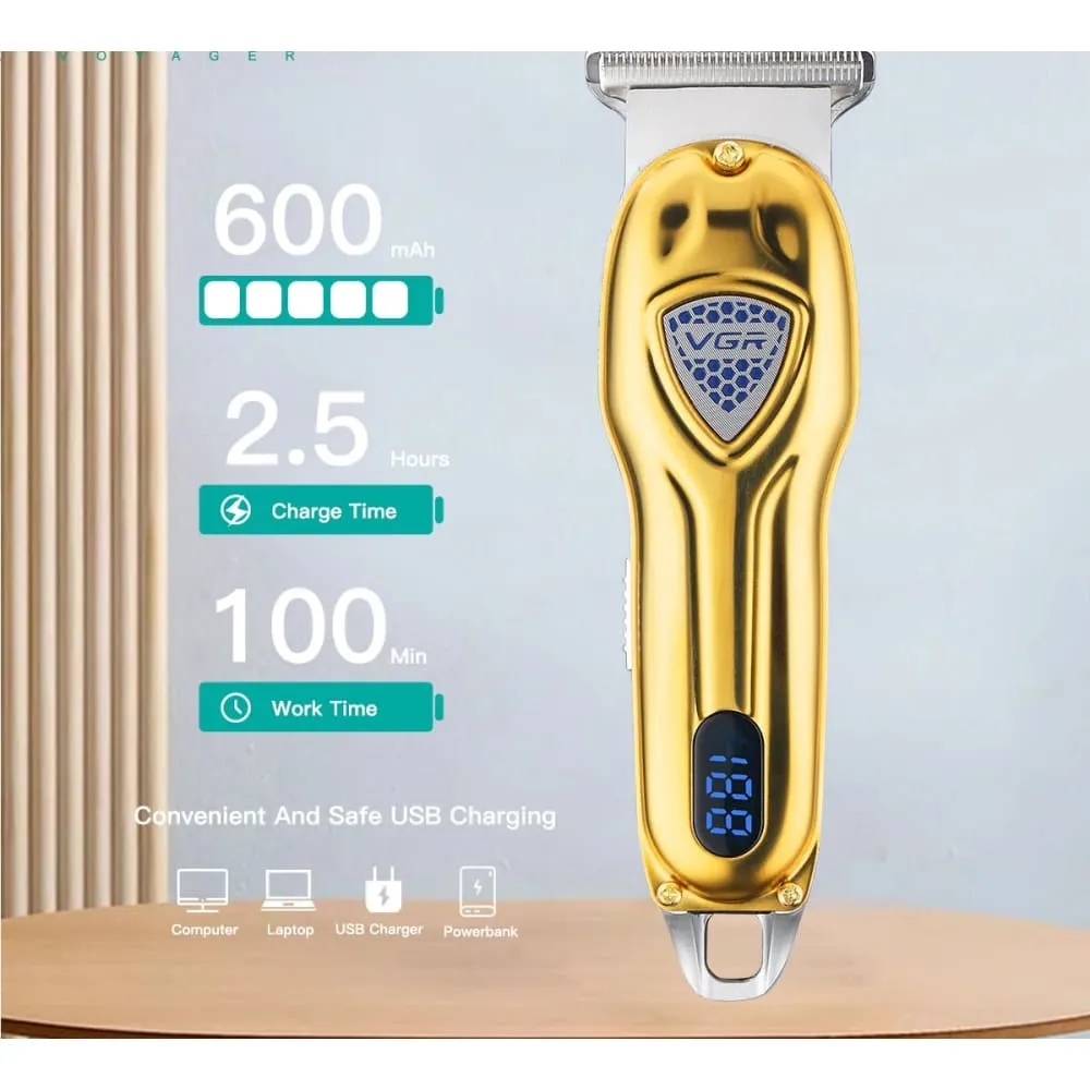 Electric Metal Cordless Rechargeable Hair Beard Trimmer Grooming for Men