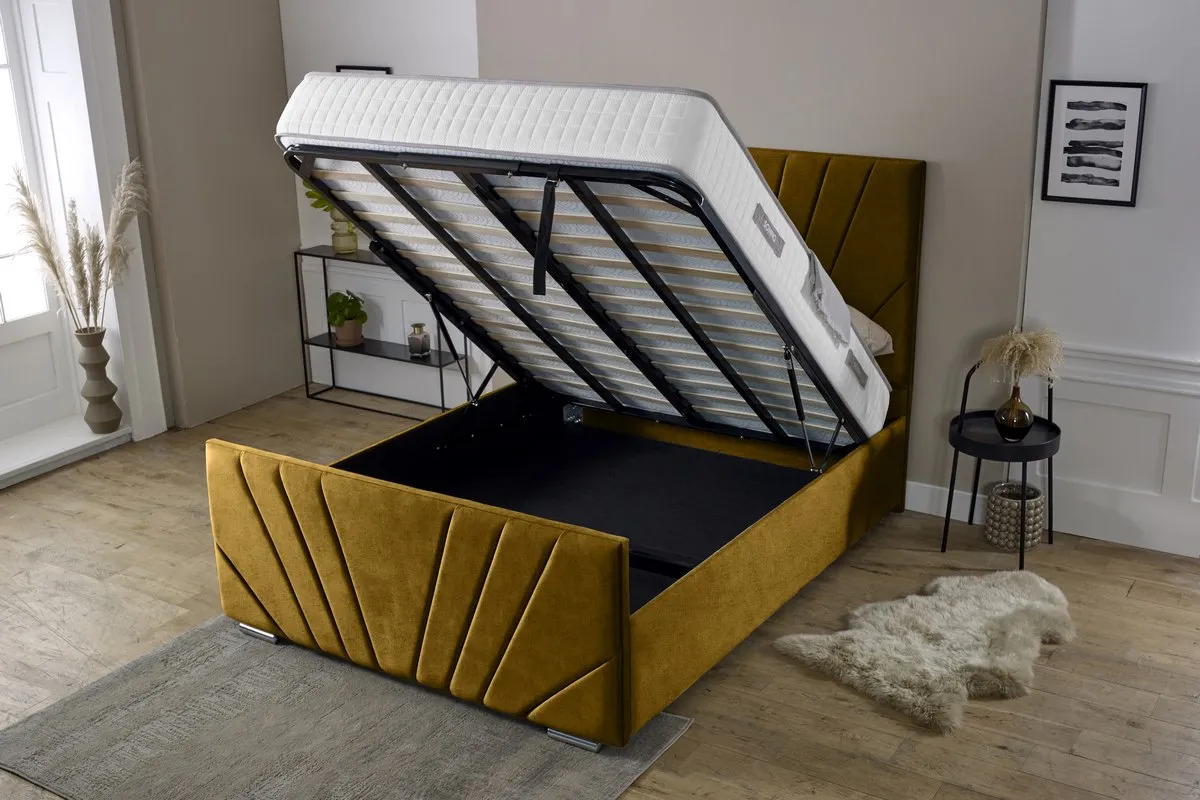 Fiji Sunrise Upholstered Ottoman Bed