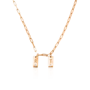 Ini Mini Dogtag Necklace - 18K Rose Vermeil