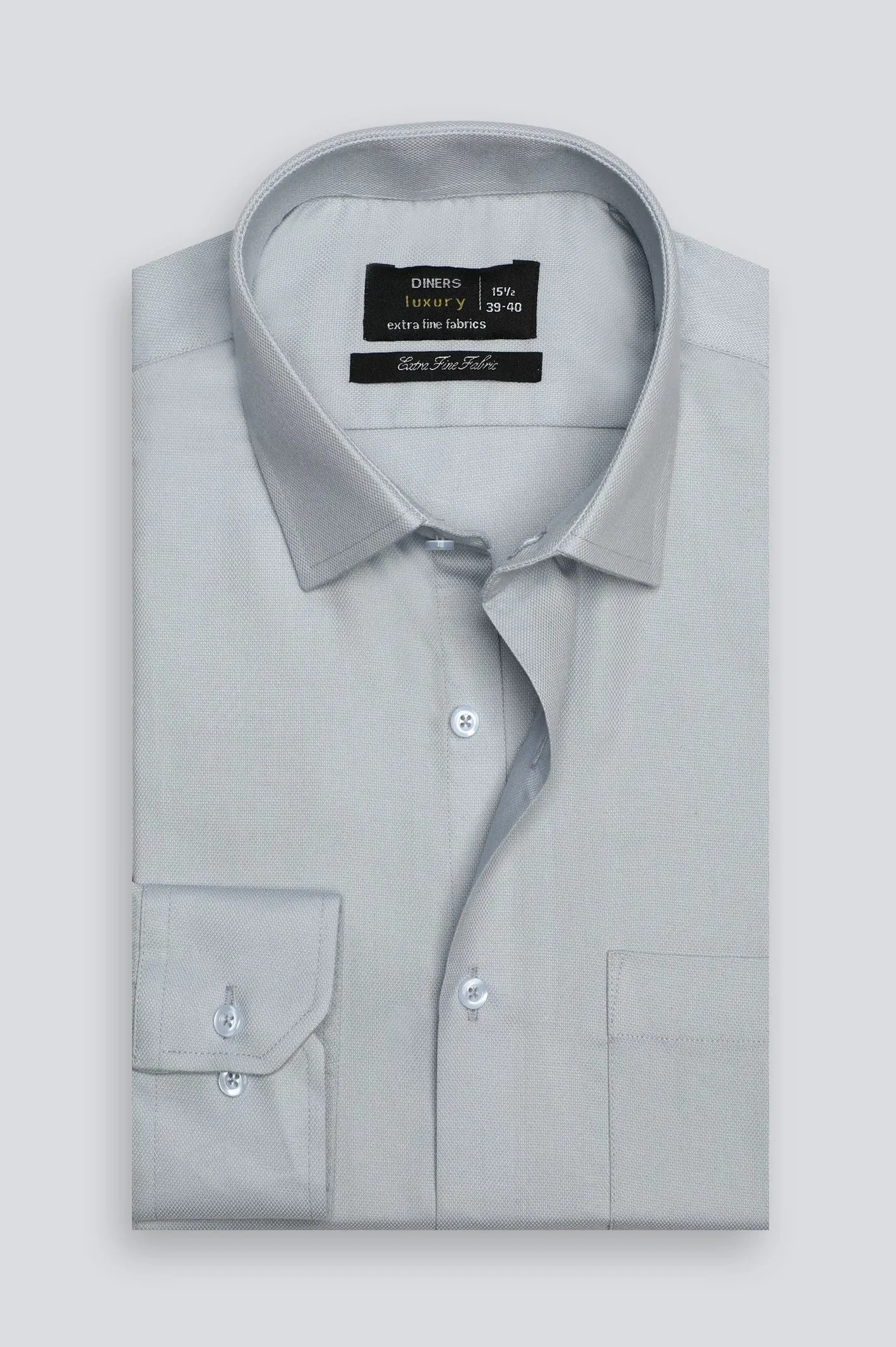 Light Grey Dobby Textured Formal Shirt