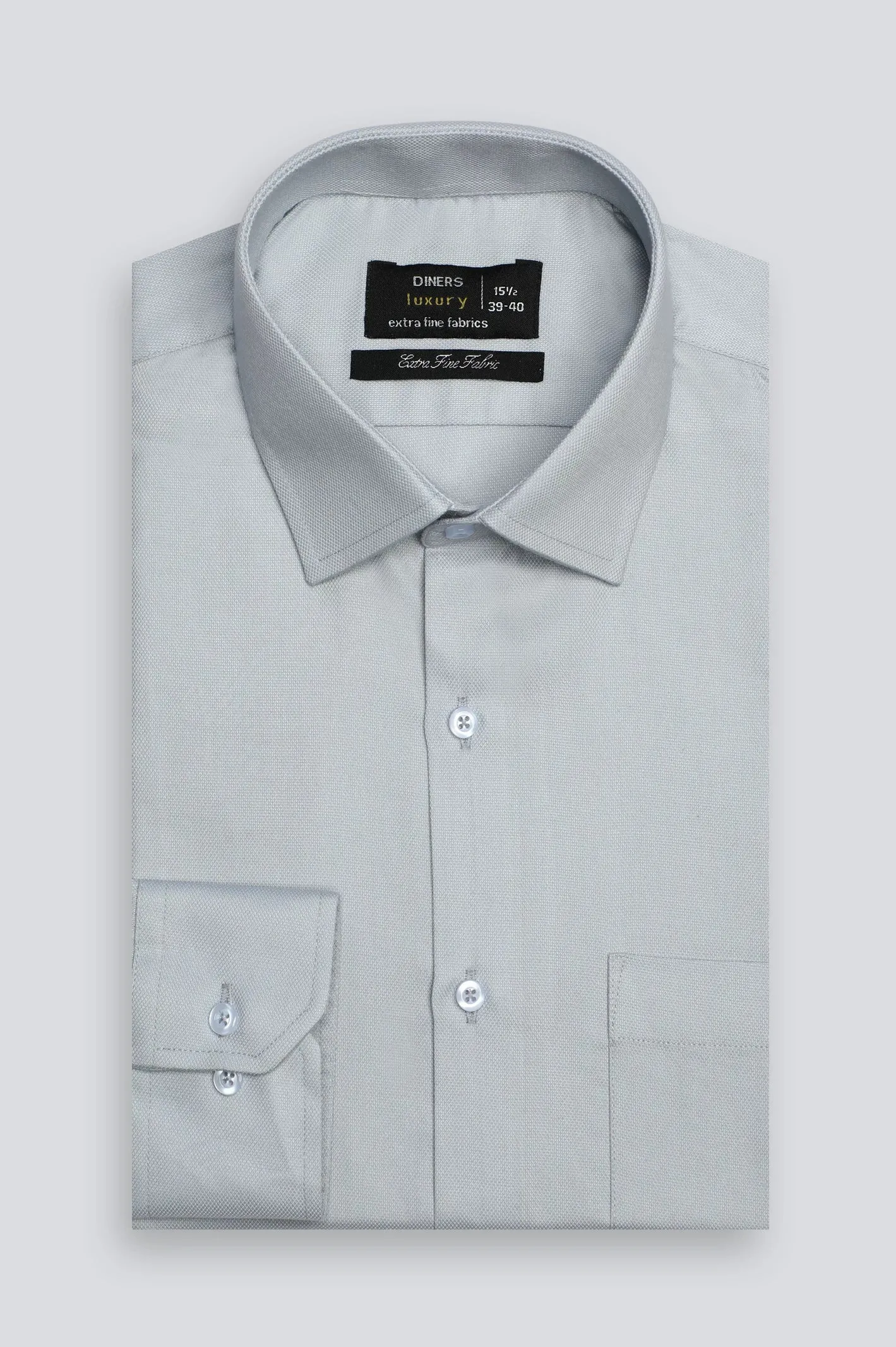 Light Grey Dobby Textured Formal Shirt