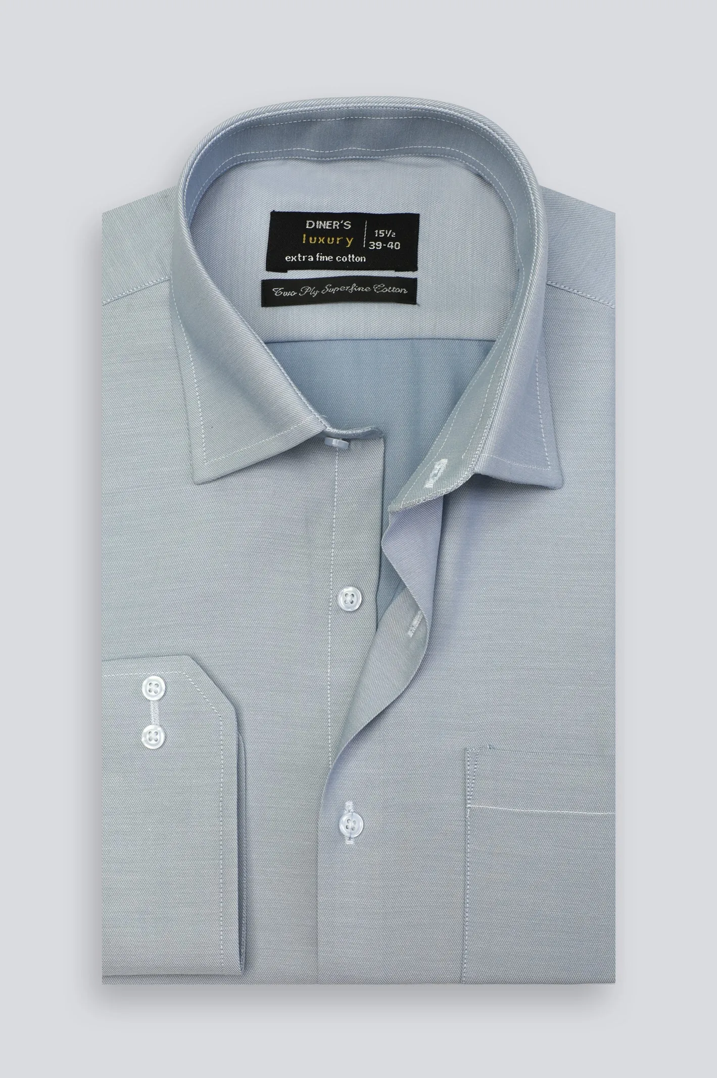 Light Grey Pinpoint Textured Formal Shirt