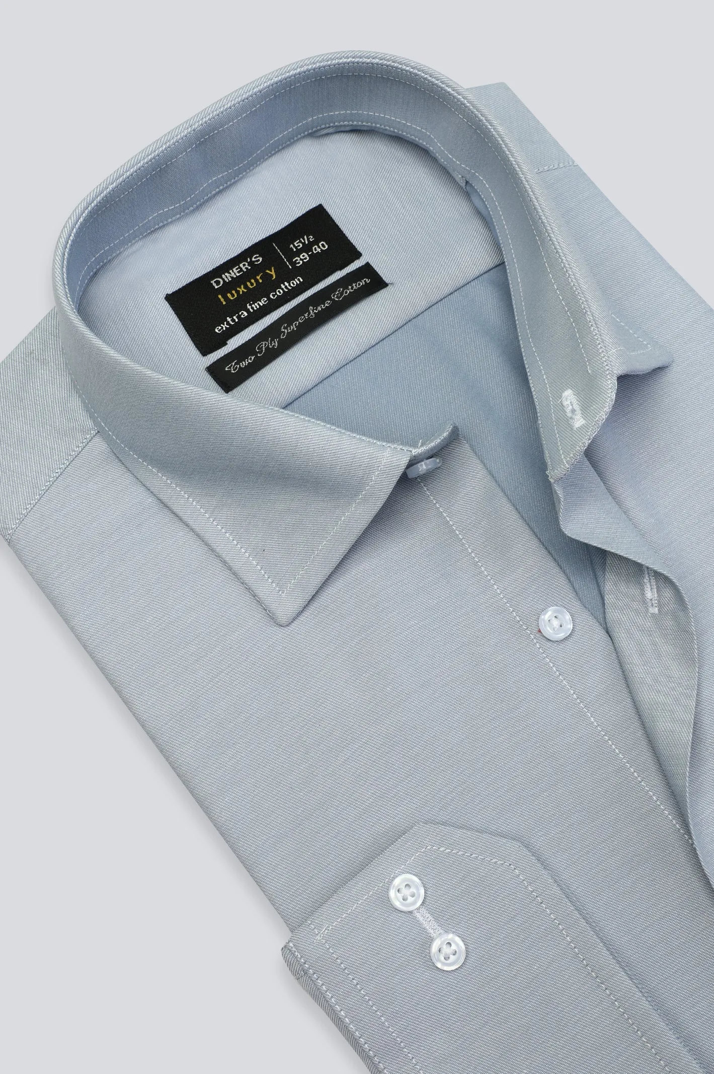 Light Grey Pinpoint Textured Formal Shirt
