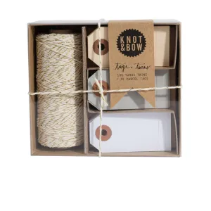 Natural Tag and Twine Box Gold