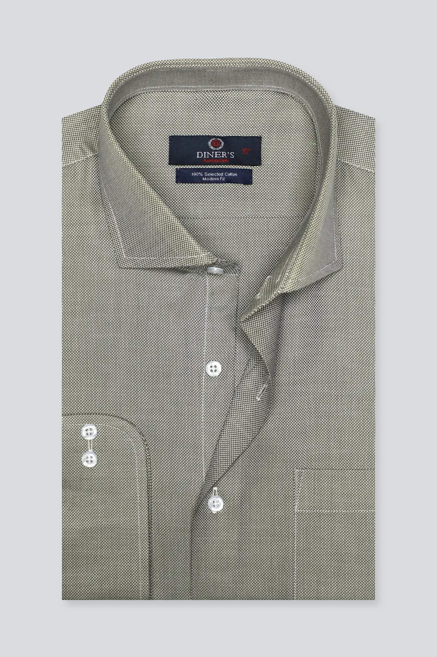 Olive Texture Formal Autograph Shirt