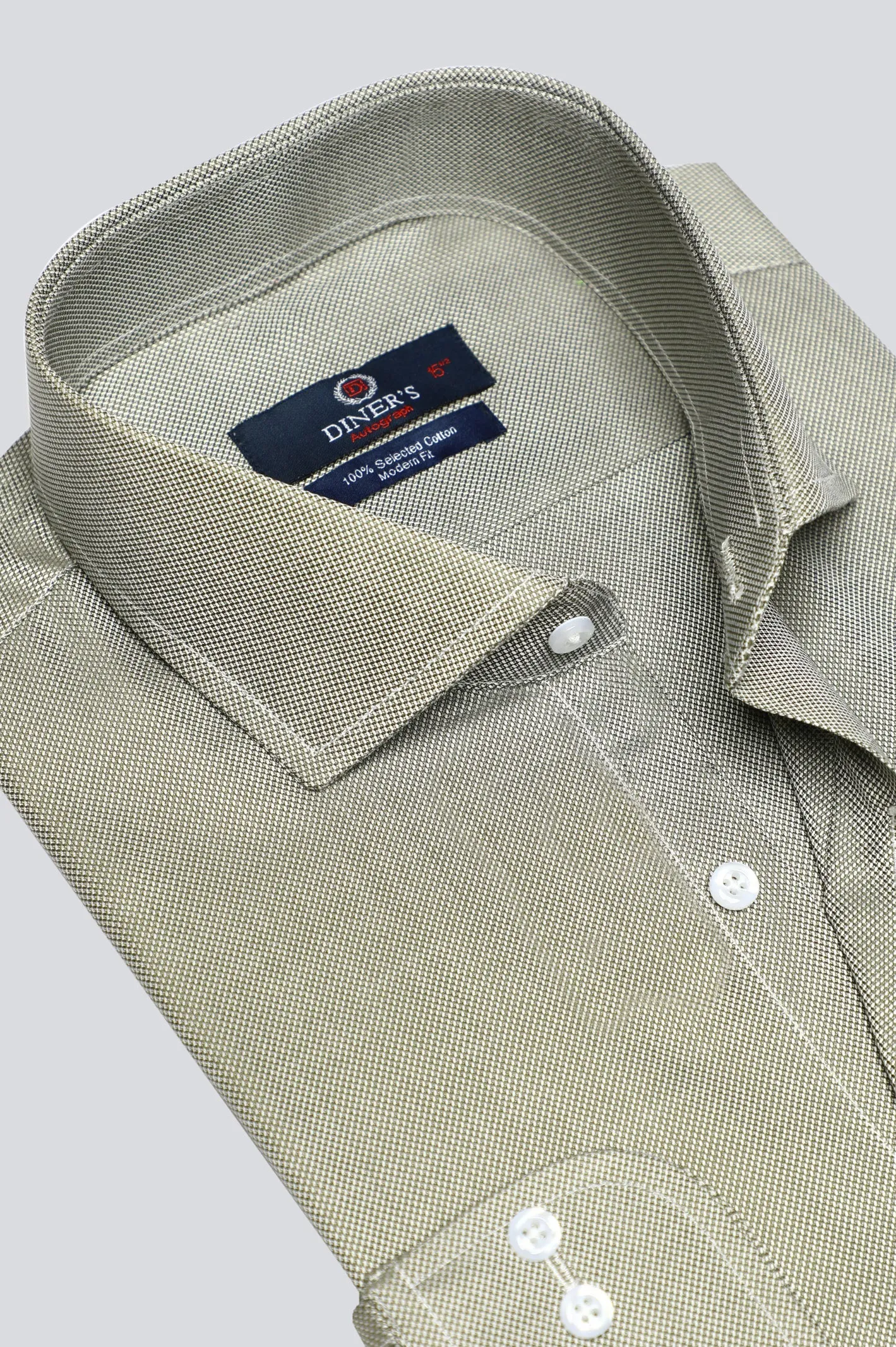 Olive Texture Formal Autograph Shirt