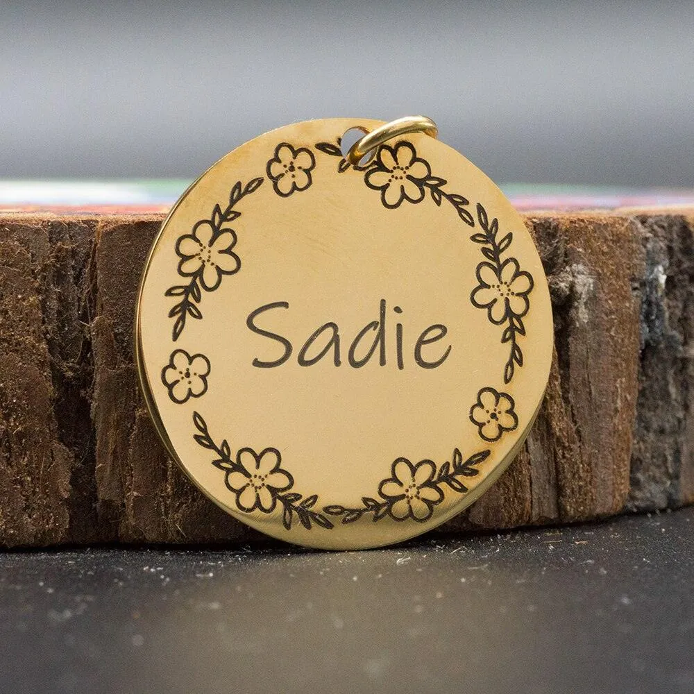 Personalized Patterned Round Dog ID Tag