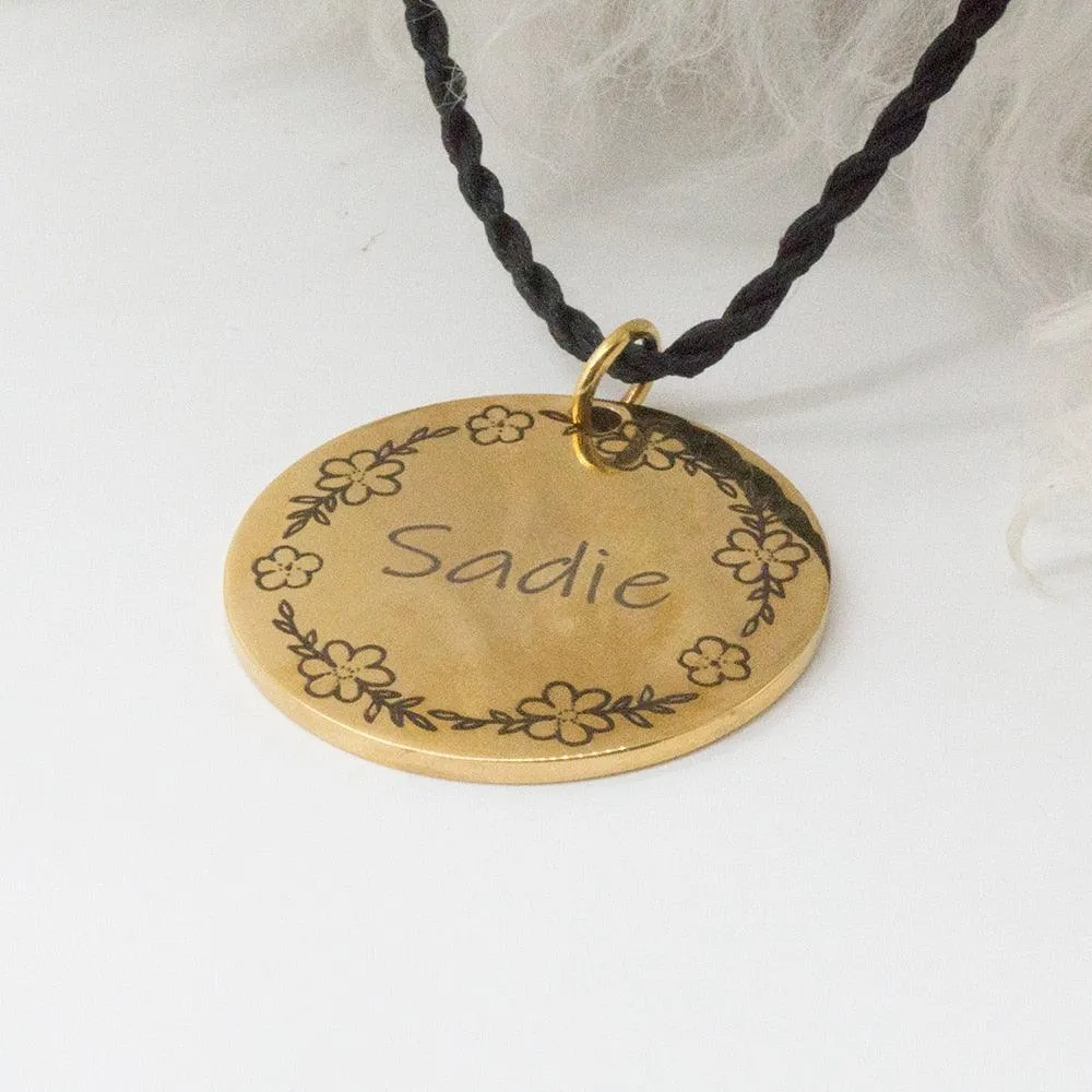 Personalized Patterned Round Dog ID Tag