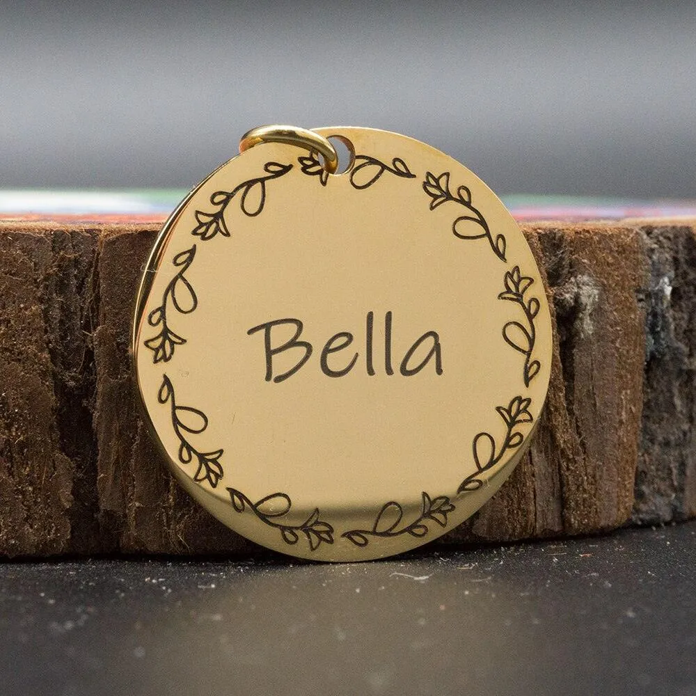 Personalized Patterned Round Dog ID Tag