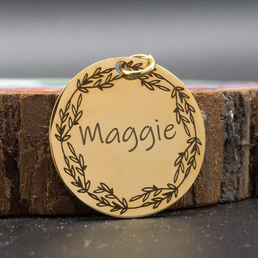 Personalized Patterned Round Dog ID Tag
