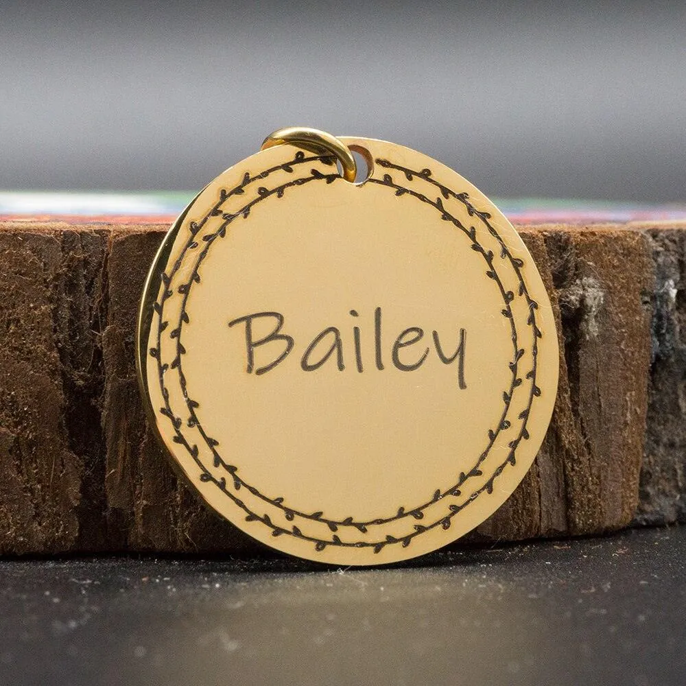 Personalized Patterned Round Dog ID Tag