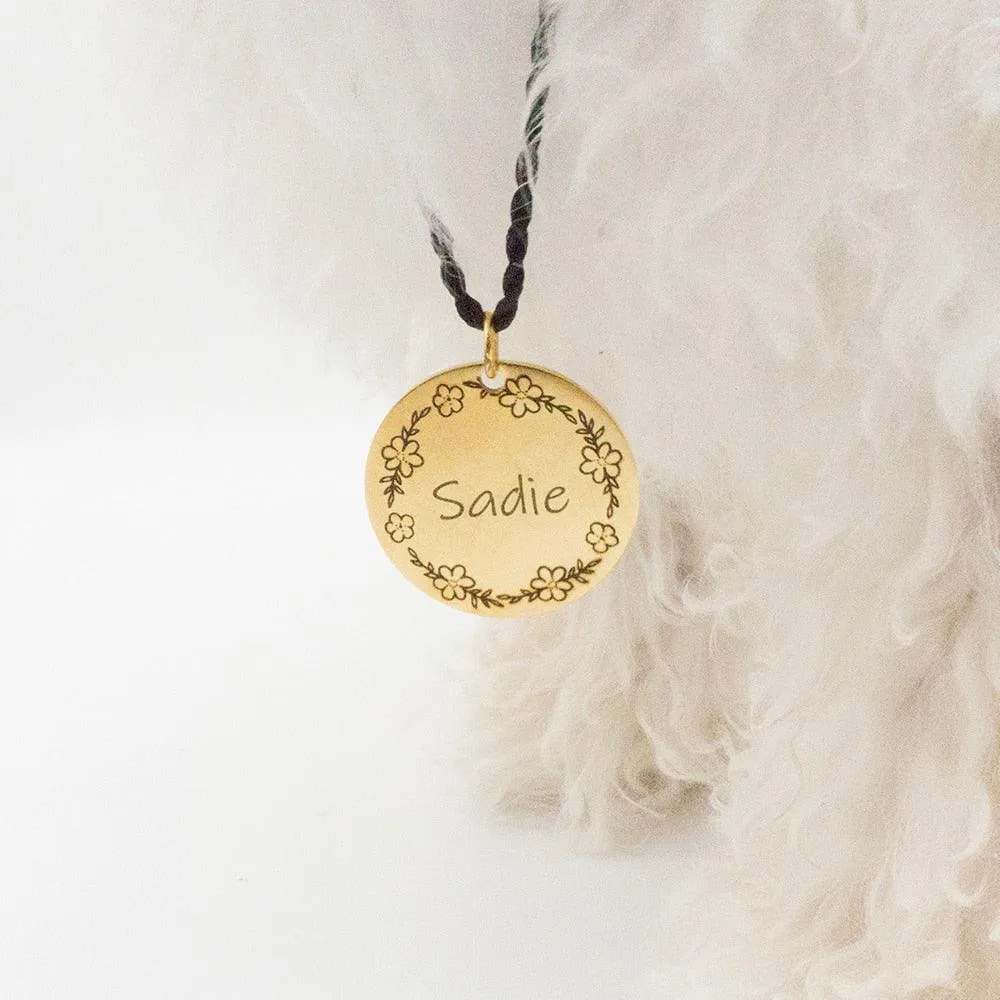 Personalized Patterned Round Dog ID Tag