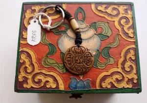Round Shape Hand Carved Key Chain From Nepal