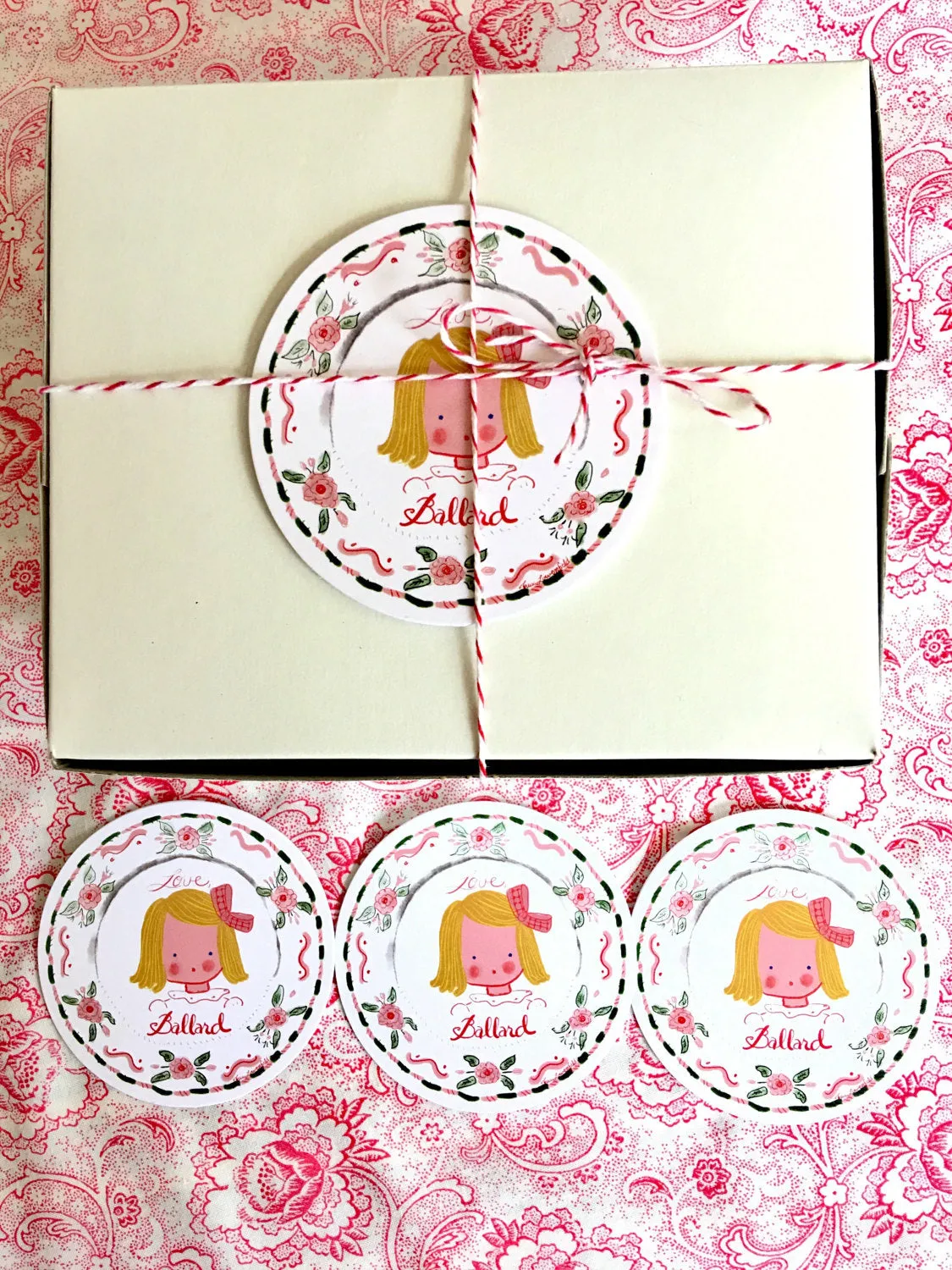 Sticker Gift Tags- Pink Bunnies