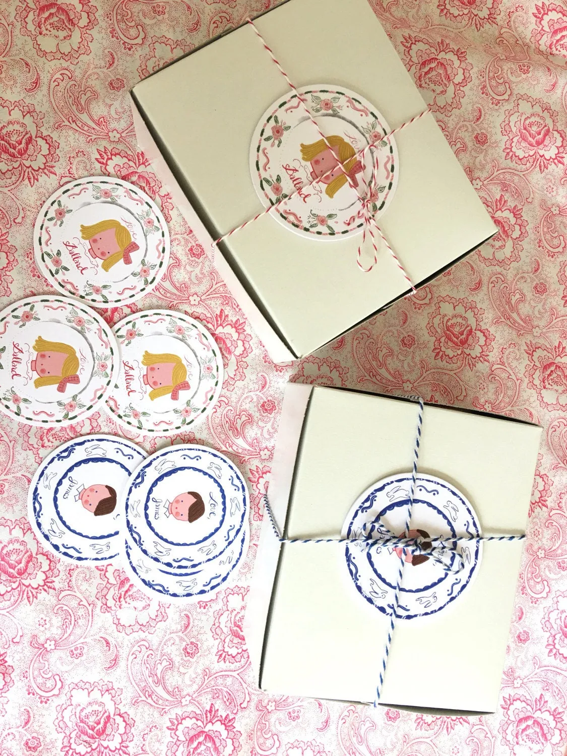 Sticker Gift Tags- Pink Bunnies