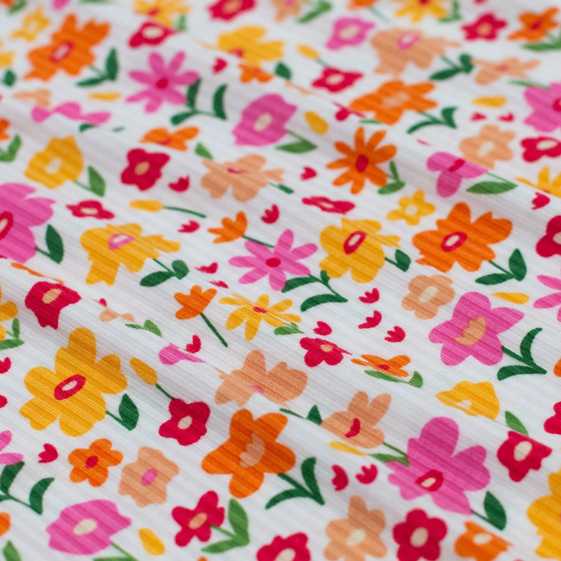 Summer Blooms Small Ribbed Youth Blanket