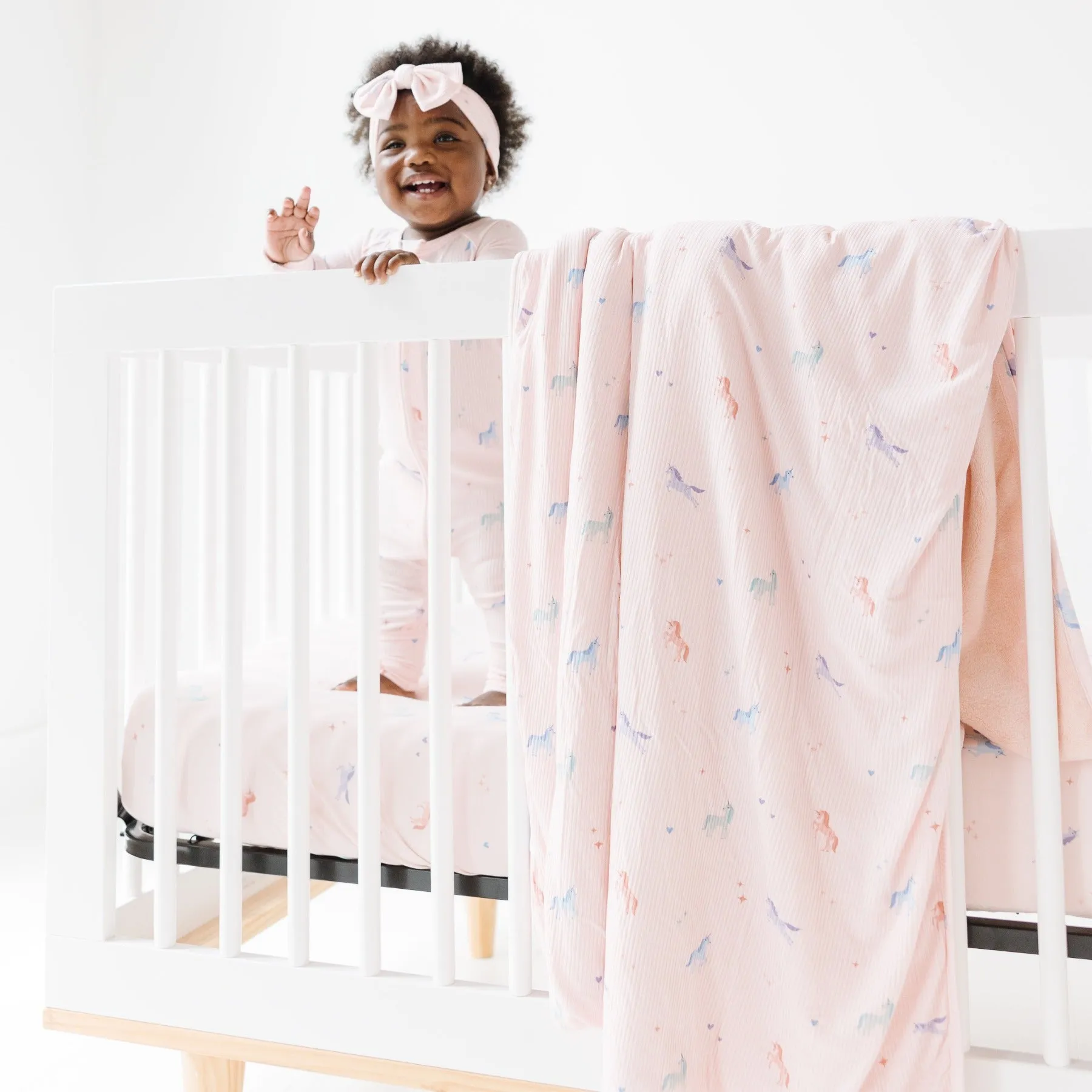 Unicorns Small Ribbed Youth Blanket